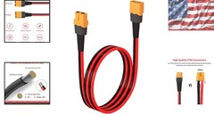 2FT XT60 Extension Cable – 10AWG Low Resistance Connection for Power Stations