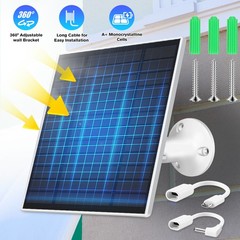 1-4X Solar Panel Type-C Port 5W 5V Outdoor Charger for Security Camera CCTV Cam