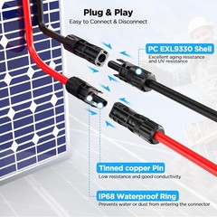 Mc4 to Xt60, 20FT Xt60 Connector Solar Charge Cable, 12AWG Pure Copper Solar Pan
