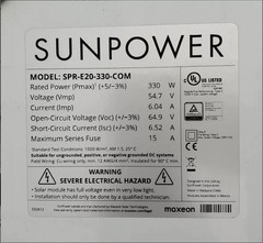 40pc Pallet SPR-E20-330-COM Sunpower 330 Watt Maxeon Cells
