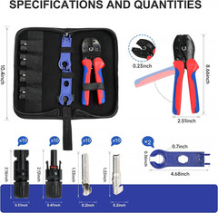 Solar Crimping Tool Kit for Solar Panel Cable Connectors 14-10Awg,Mc4 Connector