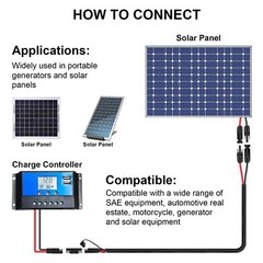 Solar Panel Connector Cable10AWG SAE to Male & Female Adapter PV Extension Ca…