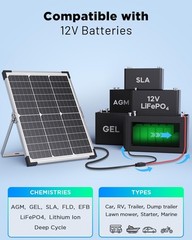 40W 12V Solar Trickle Charger, 2PCS 20W 12V Solar Battery Charger for Car Bat…