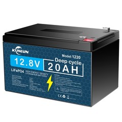 KUNLUN 12V 20Ah LiFePO4 Lithium Iron Battery Deep Cycle Rechargeable Battery US