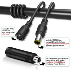 DC8mm Extension Cable with DC7909 to DC8020 Adapter connectors, 30Ft Jackery …