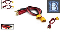 Tangle-Free XT60 Connector to 4mm Banana Plug Cables for RC Battery Charging