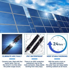 15A Solar Fuse Holder Inline, Waterproof Connector for Solar Panels & Controller