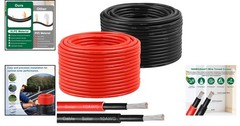 Solar Panel Wire 10 Awg 100Ft Black 100Ft Red Tinned Copper Pv Cable