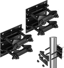 Post Tubes Mounting Bracket 2-Pack Adjustable Solar Fence Hook for Round Squa…