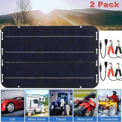 2Pack Solar Panel Waterproof 12V 30W Trickle Charger Battery Charger Kit for Car