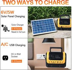Portable Solar Power Station – Generator with Panel & Rechargeable Bulb