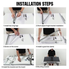 28″ Solar Panel RV Tilt Mount Brackets Ground Roof Flat Surface Adjustable Frame