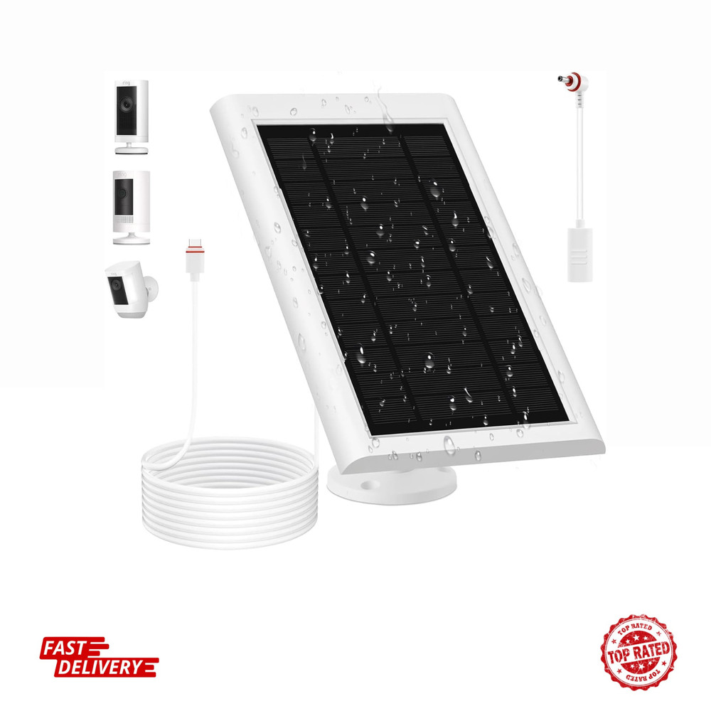 Solar Panel for Ring Camera(2nd Generation) Dustproof Waterproof 5W Solar Panel
