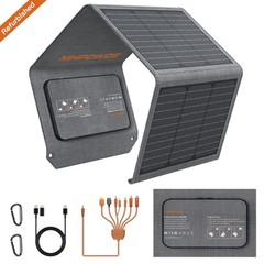 40W Portable Solar Panel Camping USB Type C 3-Ports Solar Charger Foldable