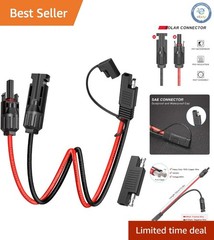 SAE Connector Cable for Solar Panels – 10AWG 600V with Polarity Adapter