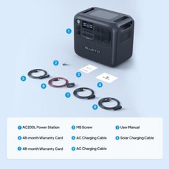 BLUETTI AC200L 2048Wh 2400W Power Station for Backup/Travel +200W Solar Panel