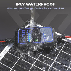 MPPT Solar Charge Controller : IP65 Waterproof – Display for Gel AGM Lead-Acid L