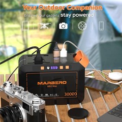 Marbero Solar Generator 111Wh Portable Power Station 30W Panel Included Backup