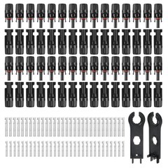 MC4 Solar Connectors 30 Pairs/60pcs Solar Panel Cable Connectors Waterproof I…