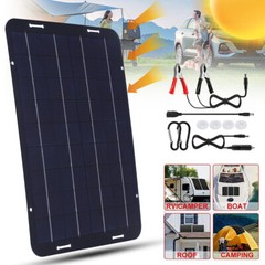 60W Solar Panel 12V Trickle Charger Battery Charger Kit Maintainer Boat Car RV