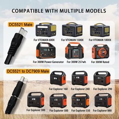 Versatile 5FT Solar Panel Extension Cable with Multiple Connectors for Jackery