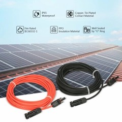 10 AWG Solar Panel Extension Cable PV Wire Solar Connectors Pair Black Red 6mm²