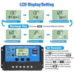 [Upgraded] 30A Solar Charge Controller, 12V/ 24V Solar Panel Regulator with A…