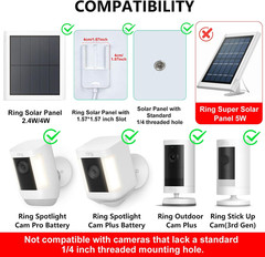 2-In-1 Wall Mount for Ring Solar Panel, Ring Stick up Cam Battery, Spotlight Cam