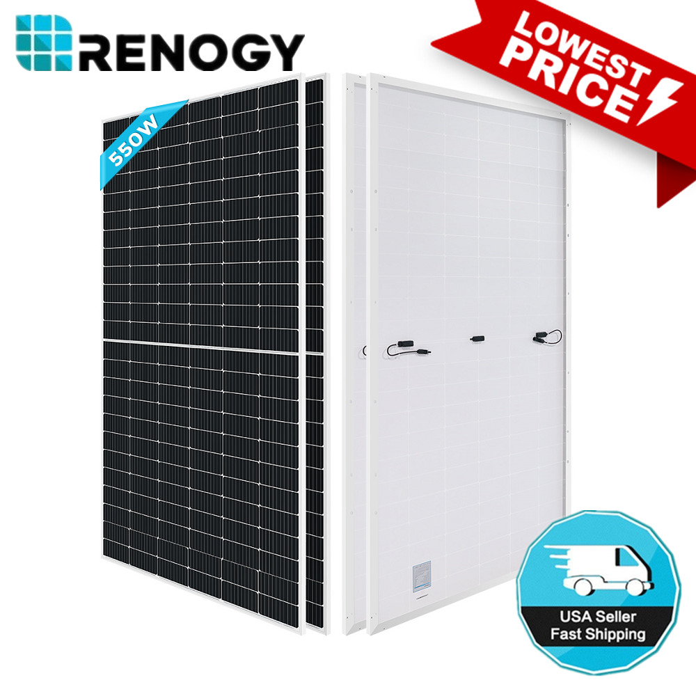 Renogy 2PCS 550W Watts Monocrystalline Solar Panel High-powered Grid-tie 12V 24V
