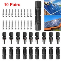 10 Pairs Male Female M/F Wire Cable Connectors Set Solar Panels 30A Waterproof