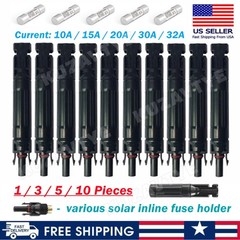 10A 15A 20A 30A 32A Solar Fuse Holder Connector with Fuse 1000V DC for PV System