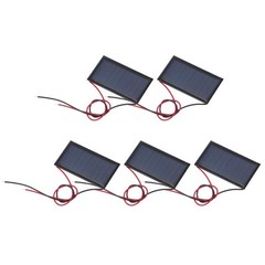 5 Pcs 5V 0.225W 45mA Mini Solar Panels with 2 Cable 53mm x 30mm