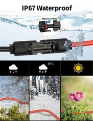 2M Solar Connector DC 8mm Adapter Cable, 12AWG/14AWG for Portable Power Stations