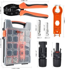 Solar Panel Connector Crimping Tool Kit with 1 Crimper, 15 Pairs Connectors a…