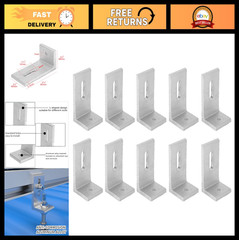 10Pcs L Foot Solar Mount Bracket, Aluminum Alloy Waterproof PV Panel Mounting