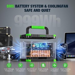 999Wh Portable Power Station 1000W Outdoor & Home Backup Solar Generator 10