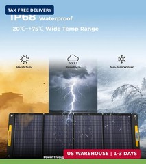 Lipower 200W Portable Solar Panels 18V, Foldable Solar Charger for Portable Powe
