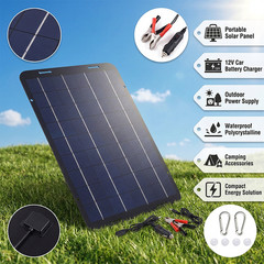 30W Solar Panel Kit 12V Solar Trickle Charger Portable Solar Battery Waterproof