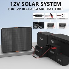 MHPOWOS solar panel 12v battery charger kit 10W 30W 50W for Car RV motorcycle