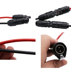 LP-20 2 Pin Power Industrial Circular Connector to Solar Panel Cable Adapter