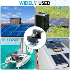 12 Pack Solar Panel End Clamps Compatible Aluminum Alloy Mounting Brackets