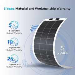 100-Watt 12-Volt Monocrystalline Semi-Flexible Solar Panel Bendable Off-Grid Cha