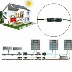 10 Pairs of Solar Panel Cable Connectors Set with M/F Waterproof Adapters