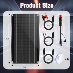 Solar Powered Motorcycle Electric Scooter 12V Battery Maintainer Trickle Charger