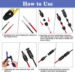 22 PCS Solar Panel Connector Kit – 10 Pairs Connectors, 2 Spanner for Solar Pane