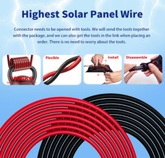 10AWG Solar Extension Cable 50FT Red & Black w/ MC4 Connectors