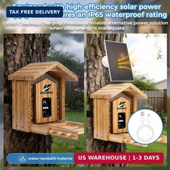 Bamboo Smart Bird Feeder 4K Camera AI ID Solar IP65 1.25L(S)