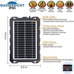 9W Waterproof Solar Battery Trickle Charger – Perfect for 12V Vehicles