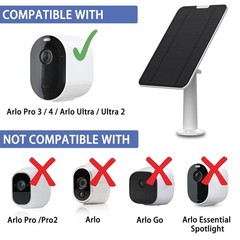 4W 6V Solar Panel Compatible with Arlo Pro 3/Pro 4/Ultra/Ultra 2/Go 2, Includ…