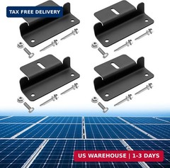 4PCS Solar Panel Z Brackets for RV Roof, Solar Mounting Bracket,Black | Al